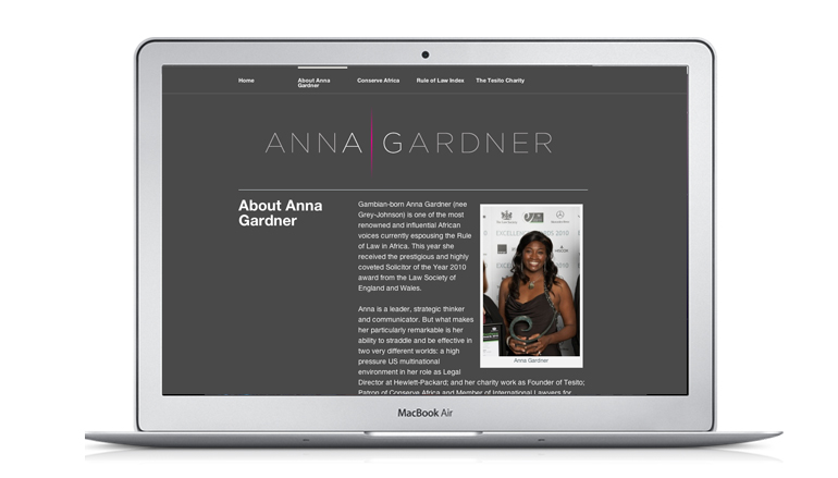 Anna Gardner Website by Peek Creative Limited