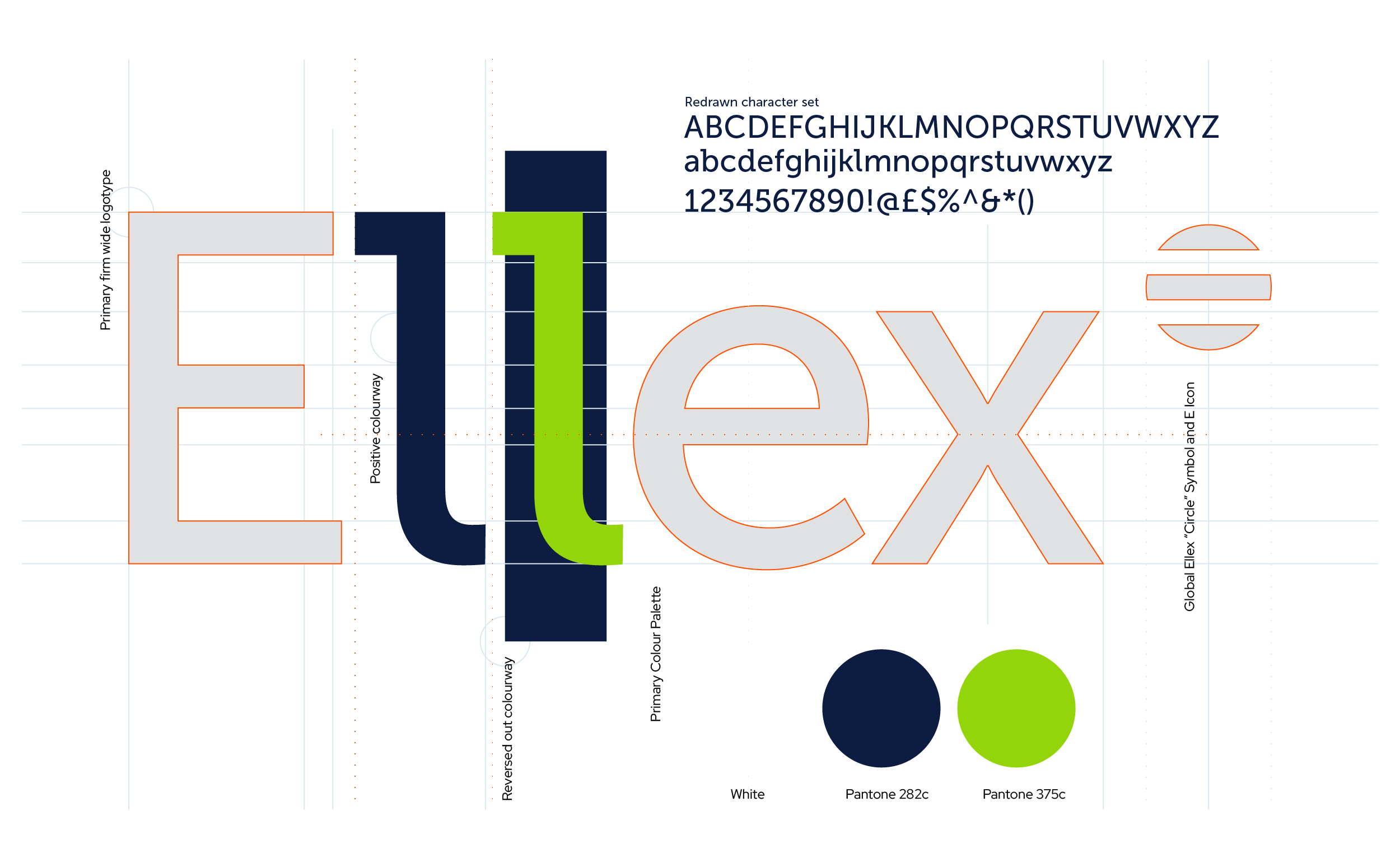 Ellex Logotype Construction by Peek Creative Limited